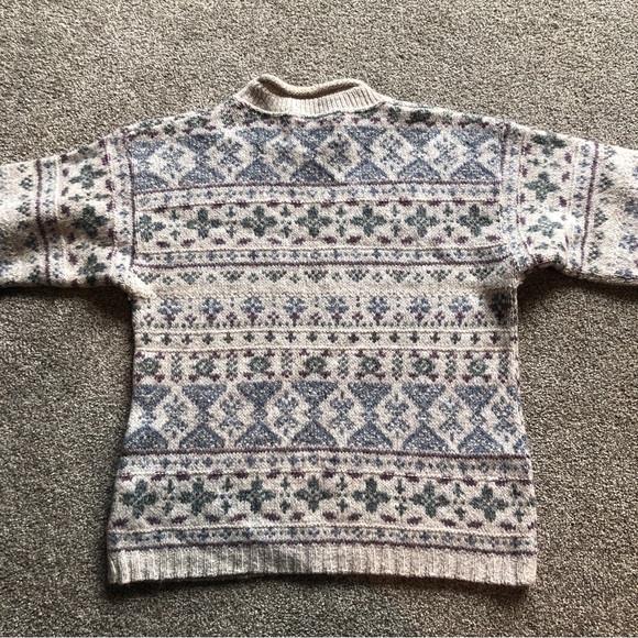 VINTAGE ALPS FINE WOMENS APPAREL SIZE LARGE GRANDPA WOOL SWEATER KNITTED PATTERN - Picture 6 of 10